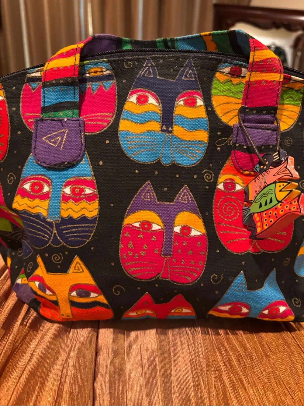 Laurel Burch Colorful Feline Bag